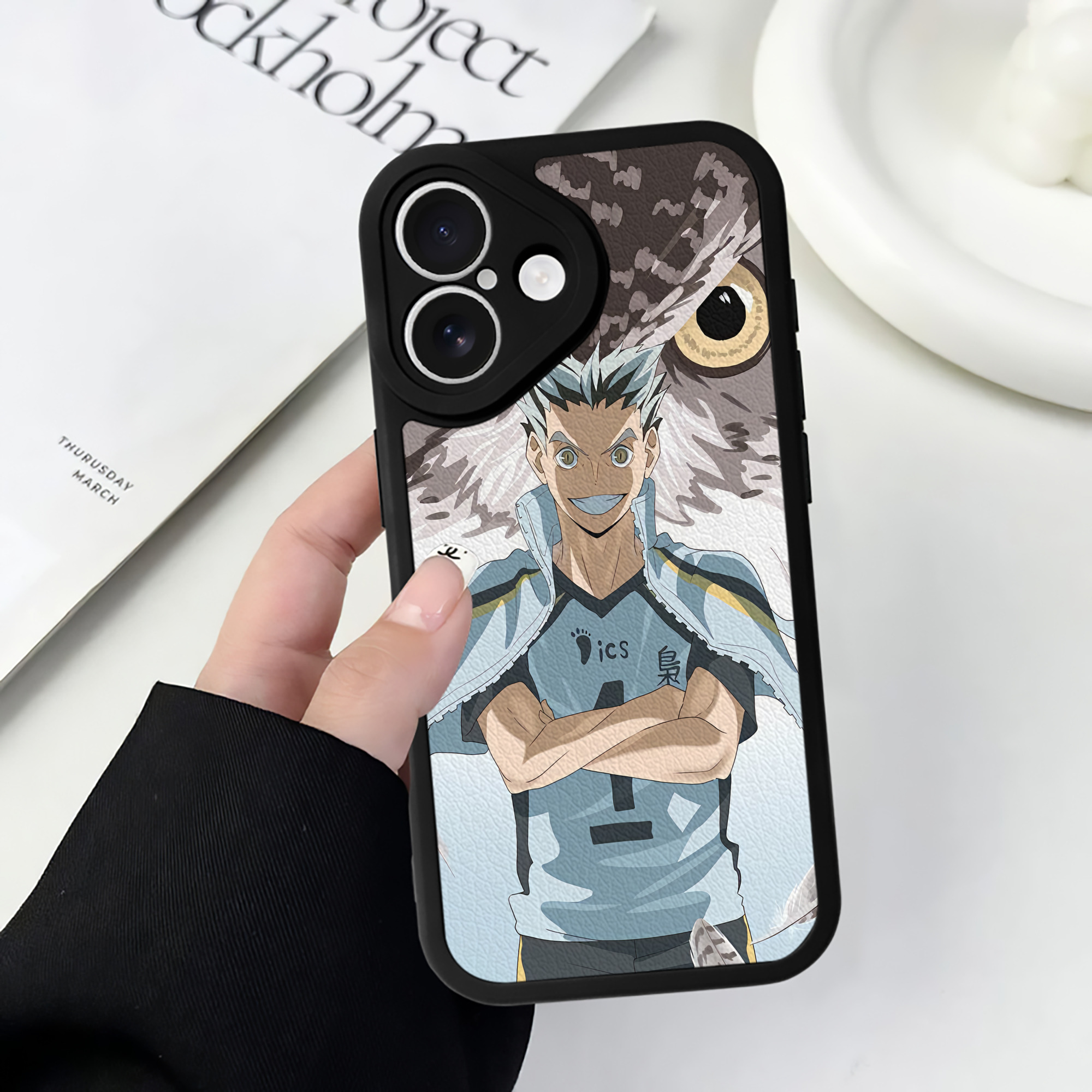 （画像用） ハイキュー!! Haikyu!! 【iPhone 16シリーズ対応】シリコンスマホケース（レザー調） 材質：シリコン